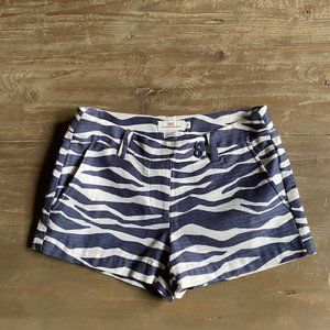 Vineyard Vines Navy and White Zebra Print Shorts Size 0